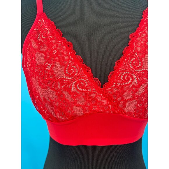 NWT RUBY RIBBON CHERRY RED SECOND SKIN LACE DEMIETTE - 38 - Picture 5 of 8
